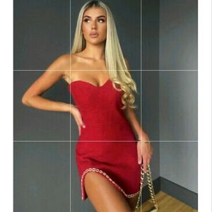 NWOT Zara Red Chain Dress